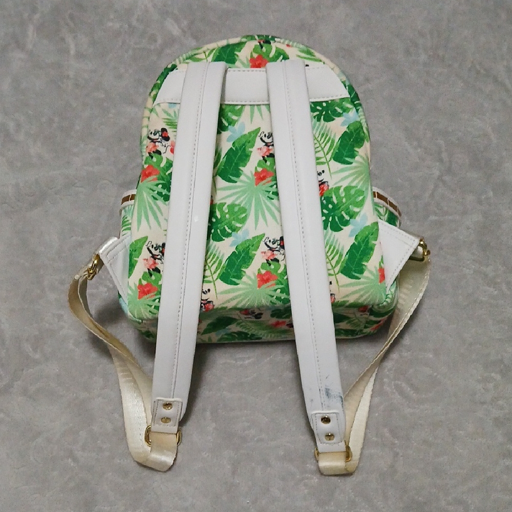Disney Green Leaf Print Backpack with White Straps